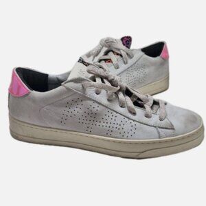 P448 Sneakers Euro 41 Jack Rainbow Leopard Animal Print Italy Leather Shoes